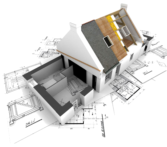 File:3d-model-house-on-plans.png