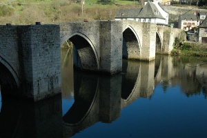 Gothic Bridge across the Truyere River, Southern France