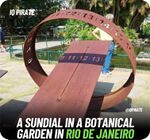 Sundial seen in a garden in Rio de Janiero